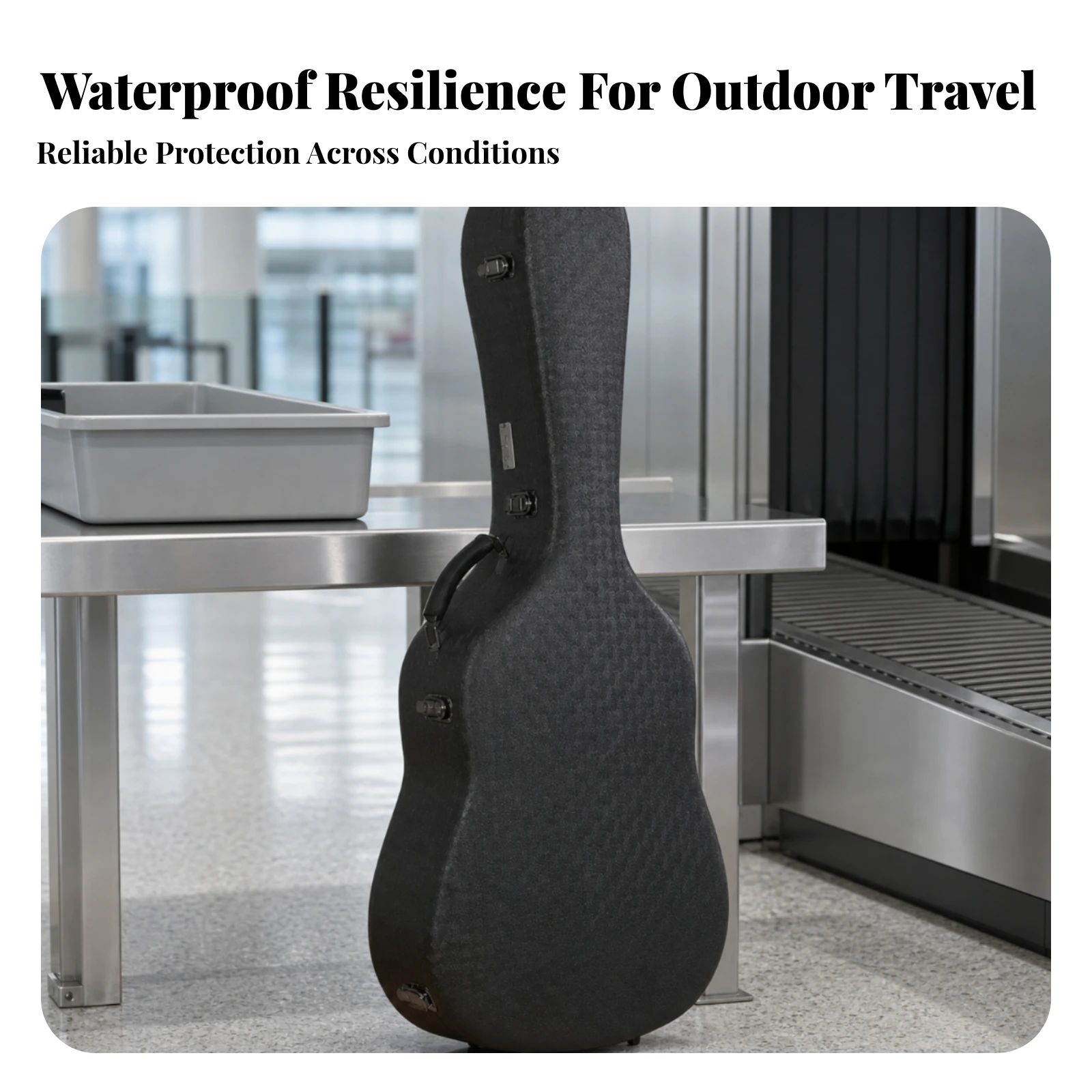 Hard-Shell Guitar Case Portable Hardshell Guitar Case Sturdy Safeguarding for Guitarists, Travel, Commuting