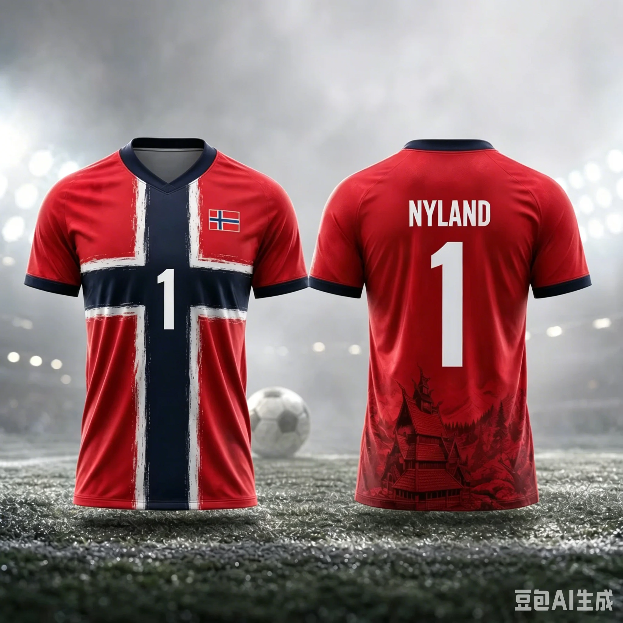 Norwegisches 3D Original Sommer-Fußballtrikot Herren- und Damenmodell Fußball-Trainingstrikot Modisches Freizeit-Oberteil - Kindergrößen – Detail 5
