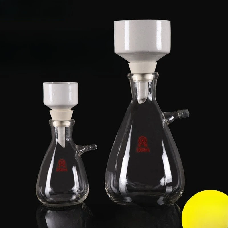 250ml 500ml 1000ml Laboratory Glass Vacuum Filter Bottle with Sand Core Funnel Rubber Hose Stopper