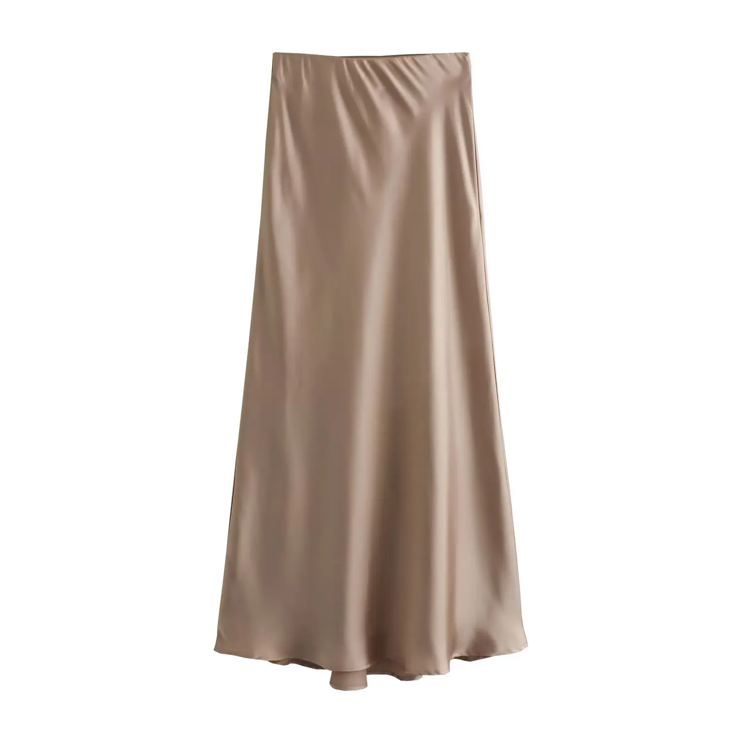 Woman 2025Satin Skirt Women High Waist Long Skirts For Women Summer Black Midi Skirt Office Elegant Women's Skirts
