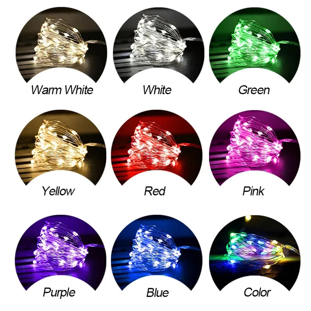 Led Copper Wire Fairy Lights String Button Battery Light DIY Waterproof Garland Christmas Wedding Decoration String Lights