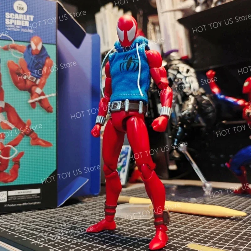 In Stock Ct Toys Scarlet Spider Spiderman Mafex 186 The Amazing Spider-Man Comic Version Anime Action Figure Custom Gifts Toy