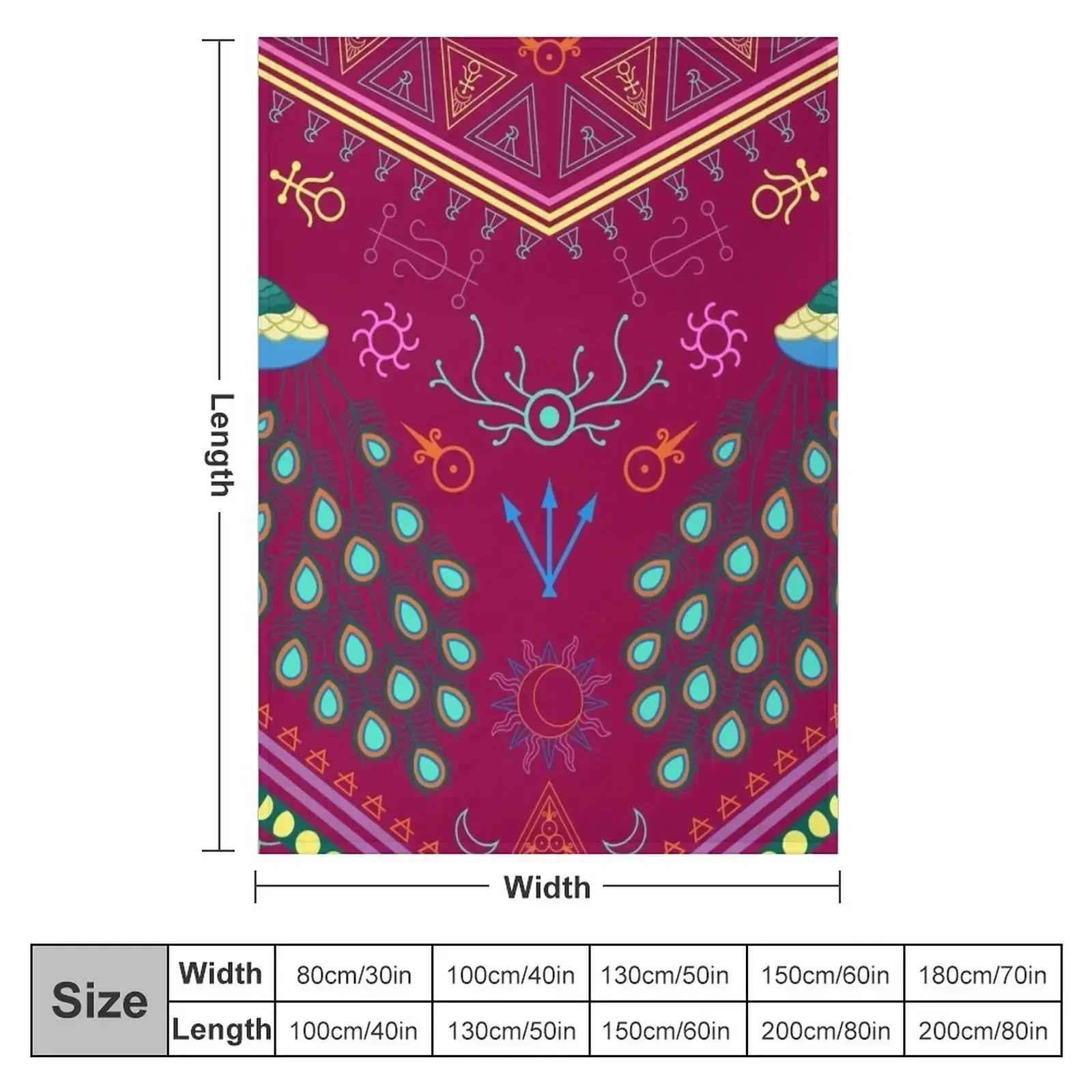 Mollymauk Tealeaf Inspired Print Throw Blanket couch cozy soft plush fuzzy picnic outdoor blanket