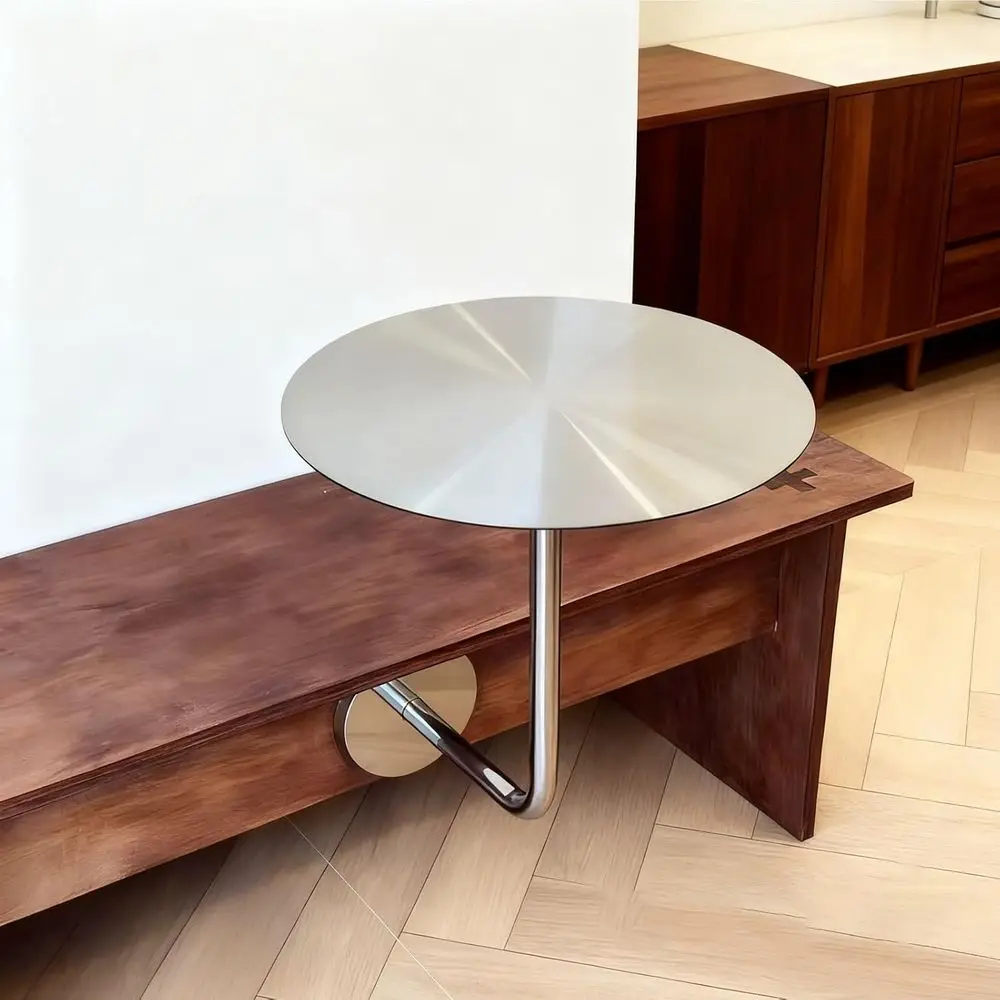 

Компактный настенный круглый стол из нержавеющей стали – простая установка, устойчивость к ржавчине, для ресторанов, кафе и баров (50 см)