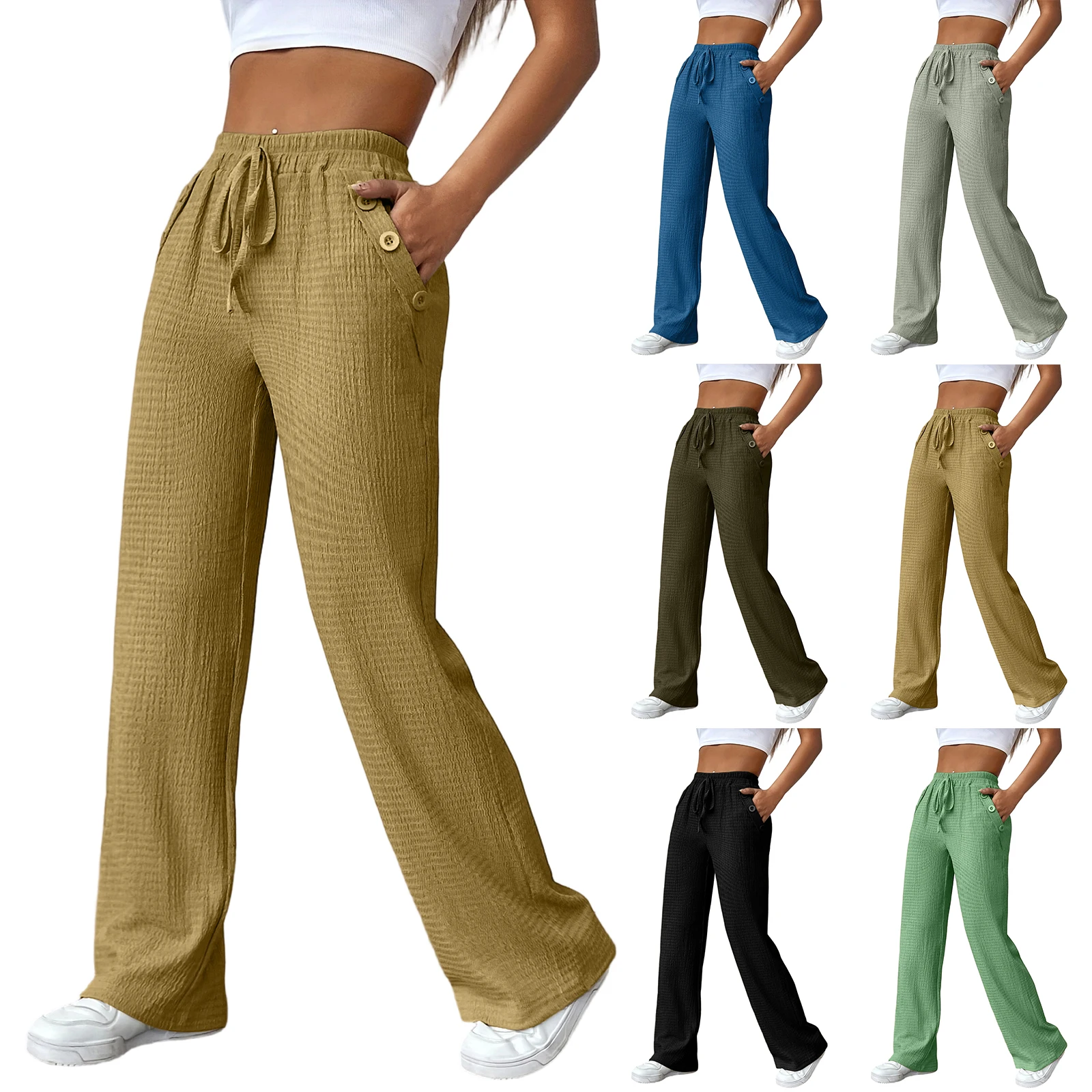 Women Sports Wide Leg Yoga Pants Straight Leg Sweat Pants Casual Comfortable High Waisted Sweatpants for Women Calça Feminina