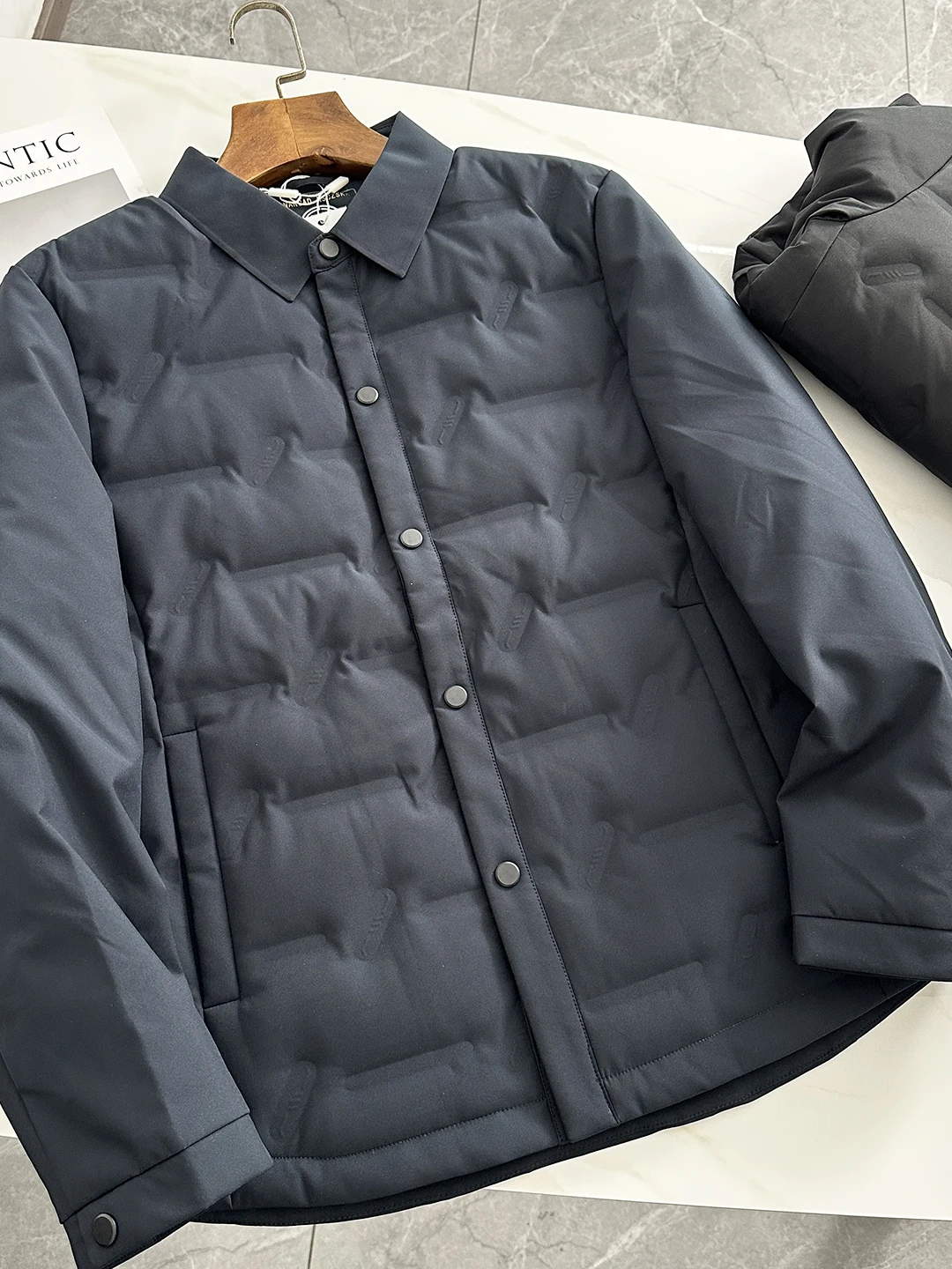 

Busin Series Men's down Jaet 90 White Du down Filled Warmth Coated Collar Polyester Fiber Ci Casual Sle