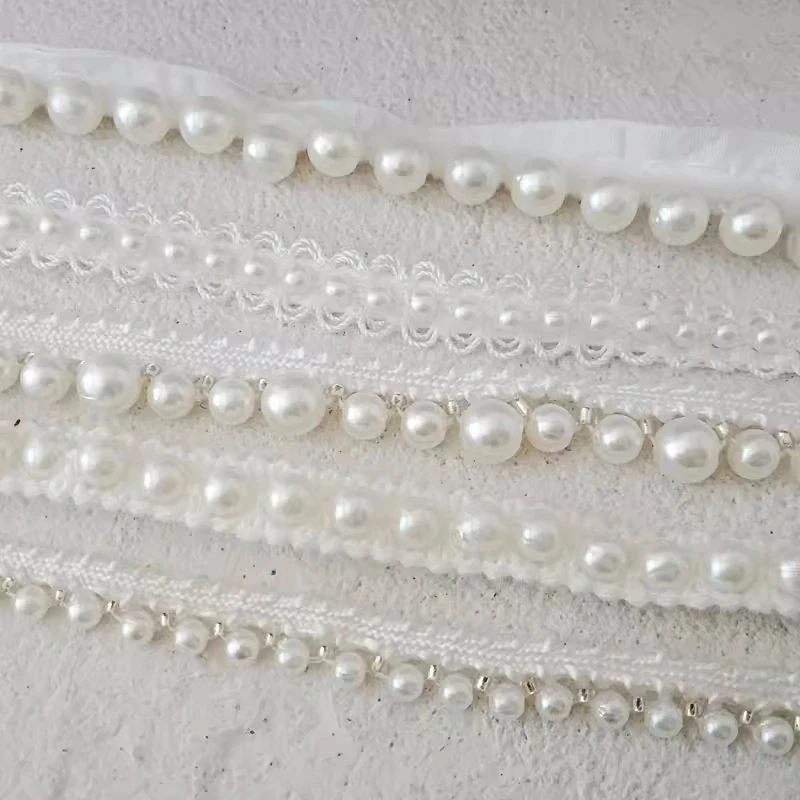 1 meter Pearl Lace Lace Accessories Handmade Diy Accessories Collar And Placket Clothing Bead Belt Handmade Webbing