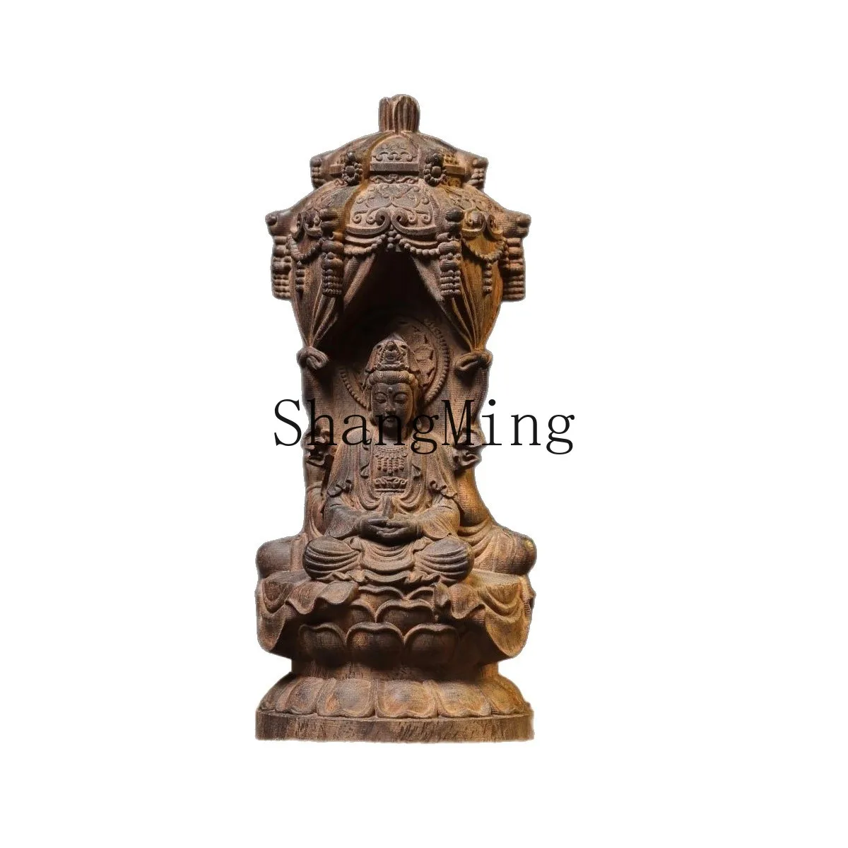 

PYH raw material agarwood carving Three Holy Pagoda Buddha statue ornament Amitabha general trend to Bodhisattva