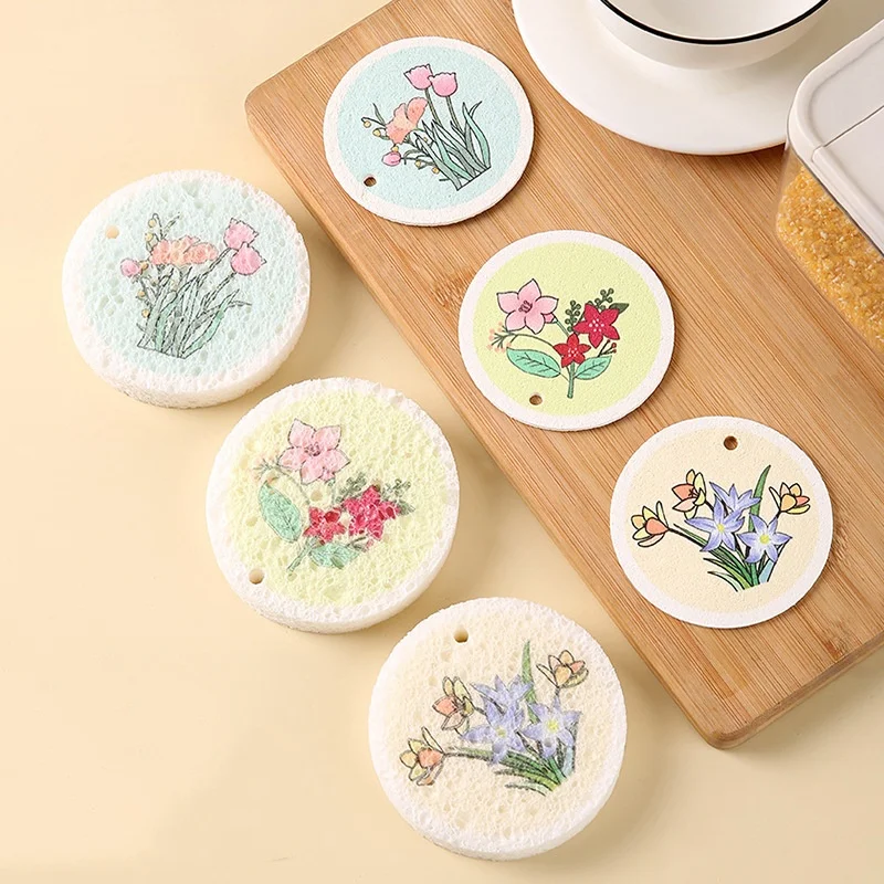 12/6 Pieces of Randomly Assorted Styles of Compressed Dishwashing Sponges. They Expand When Exposed to Water, Have Strong Water Absorption, Are Oil-Resistant, Easy to Rinse and Dry Quickly, Suitable for Cookware, Dishes, and Sinks, Halloween and Christmas Gifts