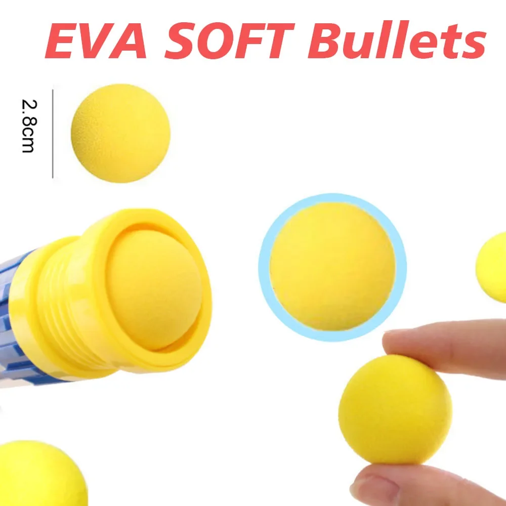 24pcs Soft Balls 2.8cm Bullets for Air Powered Children Blasting Series Gun Air Shoot Toy Gun Outdoor Shooting Toy accessories