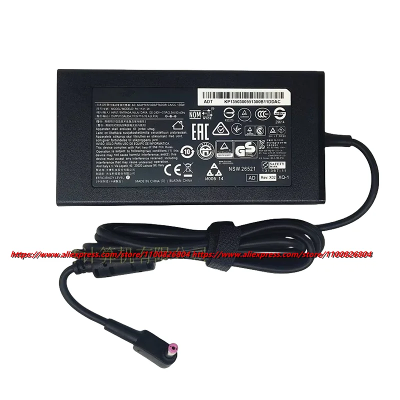 Original 19.5V 6.92A 135W A18-135P1A ​PA-1131-26 Laptop AC Adapter Charger For ACER ASPIRE 7 NITRO 5 Series Power Supply Genuine