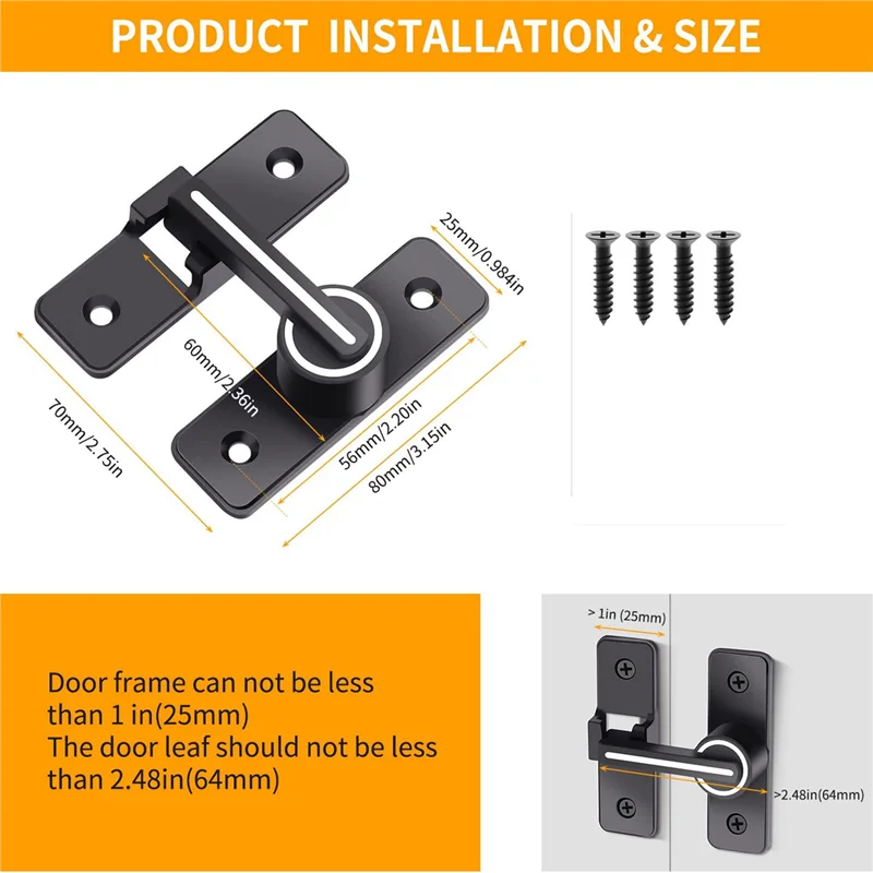 

Luminous Barn Door Lock,Sliding Barn Door Latch,180 Degree Heavy Duty Gate Latch Suitable For Garden,Garage