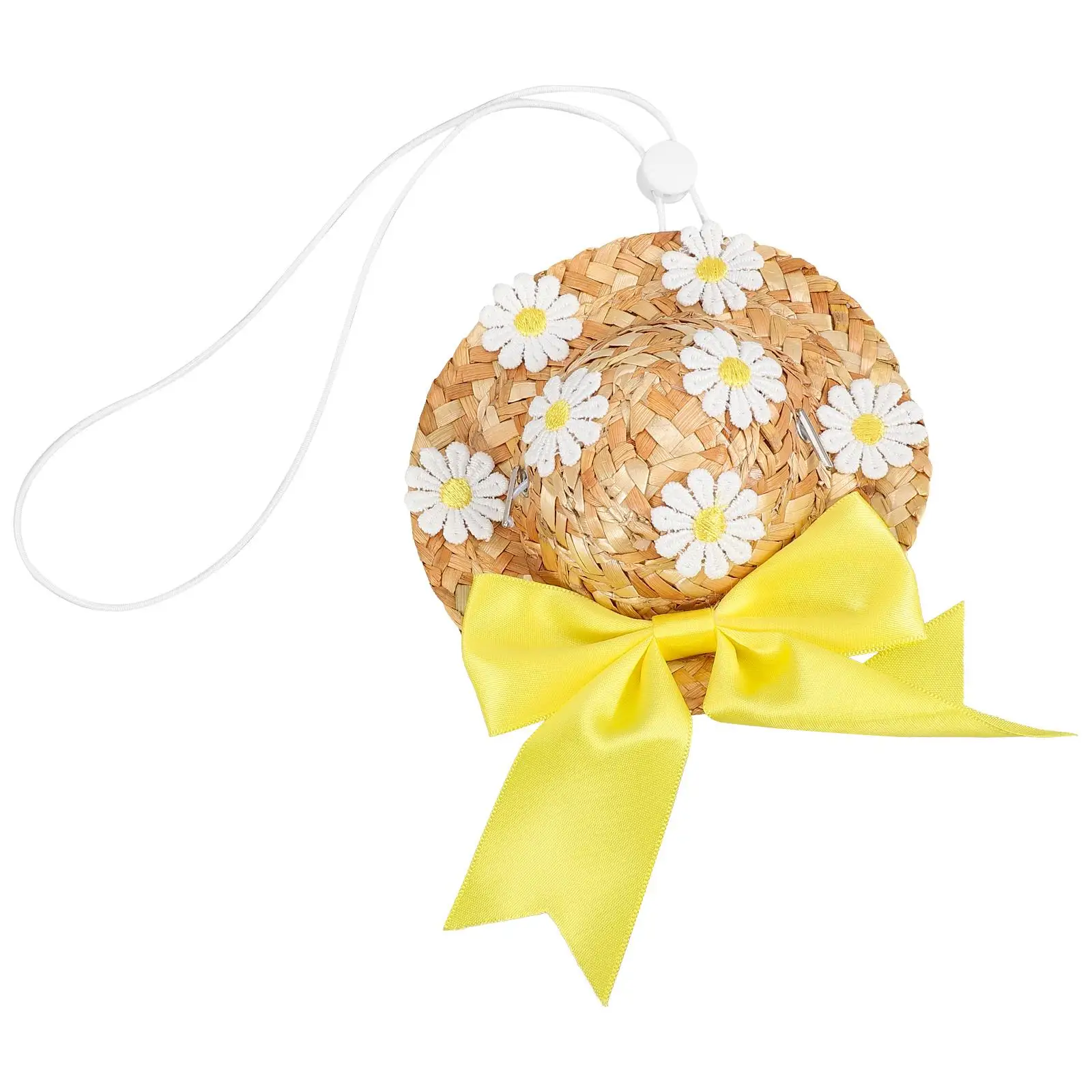 

Pet Sun Hat Dog Hats Small Puppy Summer Woven Straw Lightweight Safe Stylish Cats Party Decorations for Pet Dog
