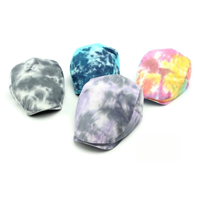 1pc Tie Dye Ivy Cap Men Women Newsboy Cap Adjustable Lightweight Breathable Forward Hat Street Fashion Outdoor Driving Beret Cap