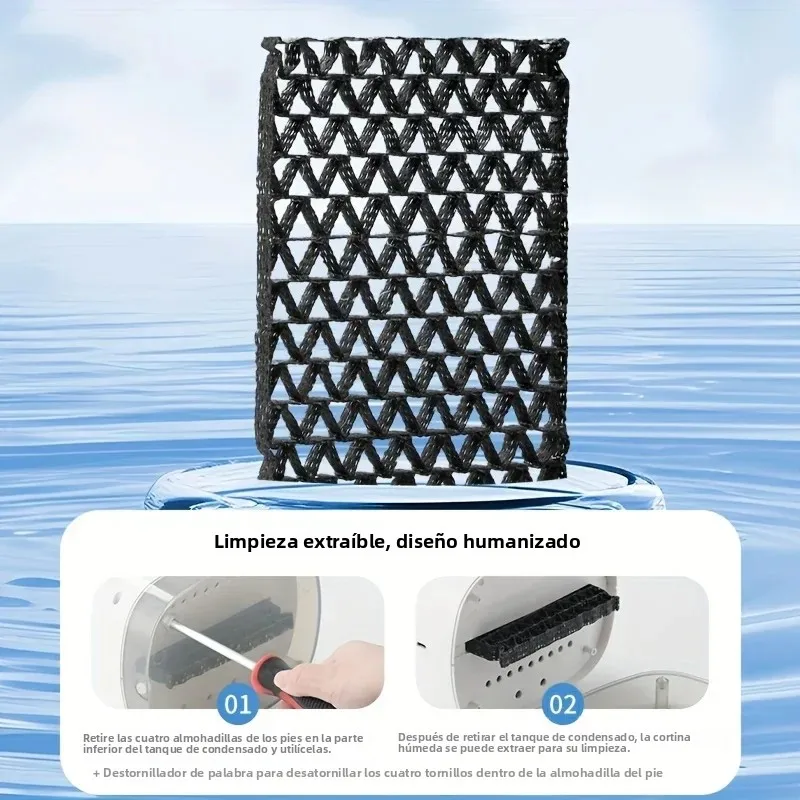 Mini aire acondicionado portátil con ventilador de 4 velocidades, humidificador y control remoto – Alimentado por USB, adecuado para el hogar y la oficina.