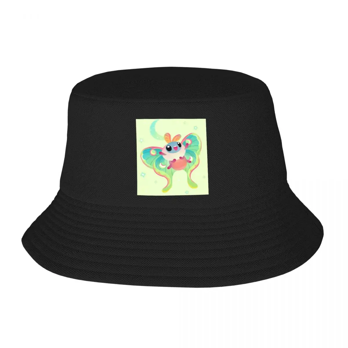 Luna Moth Bucket Hats Panama Hat Children Bob Hats Reversible Fisherman Hats Summer Beach Fishing Unisex Caps