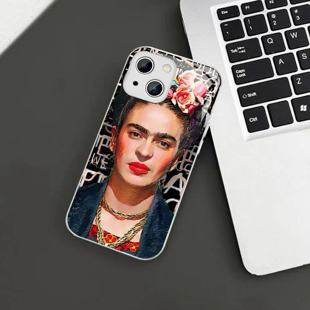 패션 프리다 카홀스 폰 케이스 강화유리 아이폰 14 13 12 11 프로 미니 XS 맥스 14플러스 X XS XR 커버