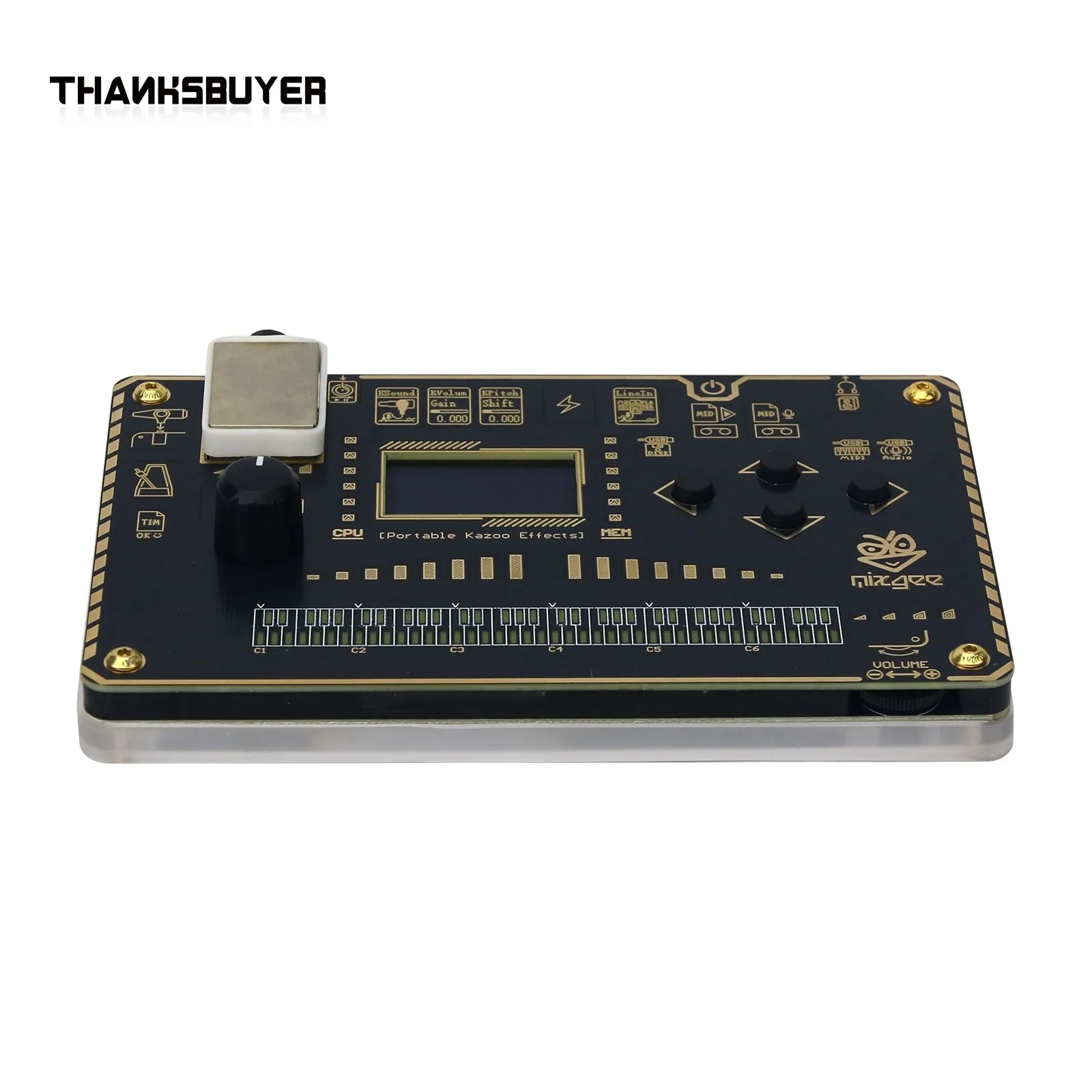 Tragbarer 24-Bit-48-kHz-Stereo-Kazoo-Effektor, umfassender digitaler Modelliersynthesizer, integrierte ab 60 Patches