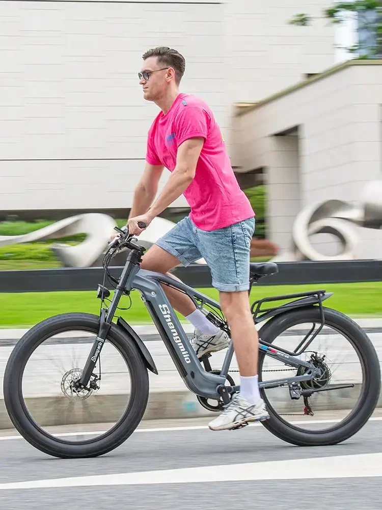 AliExpress Shengmilo MX05 Adult Mountain Electric Bike 500w BAFANG Motor 26" Bicycle 48Ｖ17.5Ah Oil Brake Full Suspension Ebike