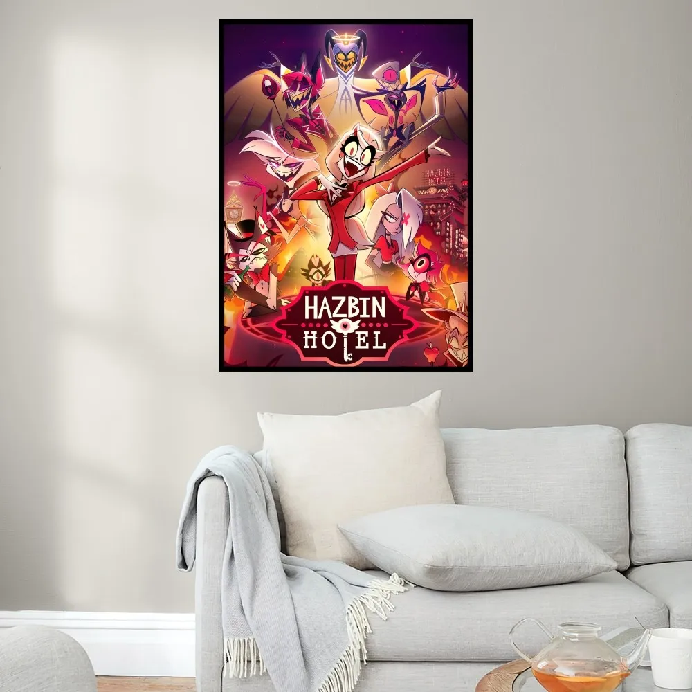 H-Hazbin Hotels Cartoon Poster Prints Wall Painting Bedroom Living Room Decoration Office Small