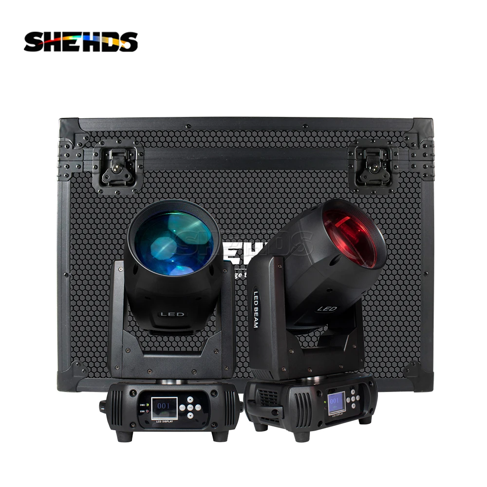 SHEHDS Flight Case With LED 150W Beam Moving Head Lighting Colored Beam Lights By DMX Controlling For Stage DJ Disco Concert