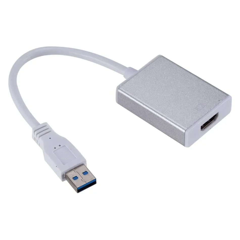 1080P 60HZ HD แบบพกพา USB 3.0 ถึง HD Audio Video Adapter สายแปลงความเร็วสูง 5 Gbps สําหรับ Windows 7/8/10 PC