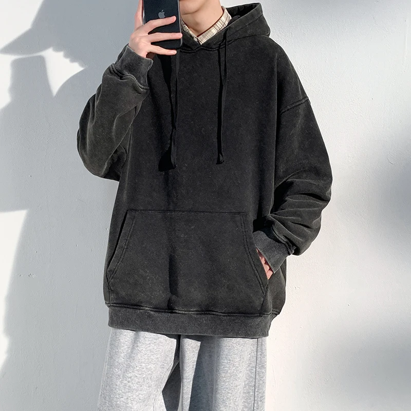 

Retro American Hoodie Men's Faionable Autumn New Sle Youthful Large Size Top for Teens Casual Wear Sweatirt Jaet