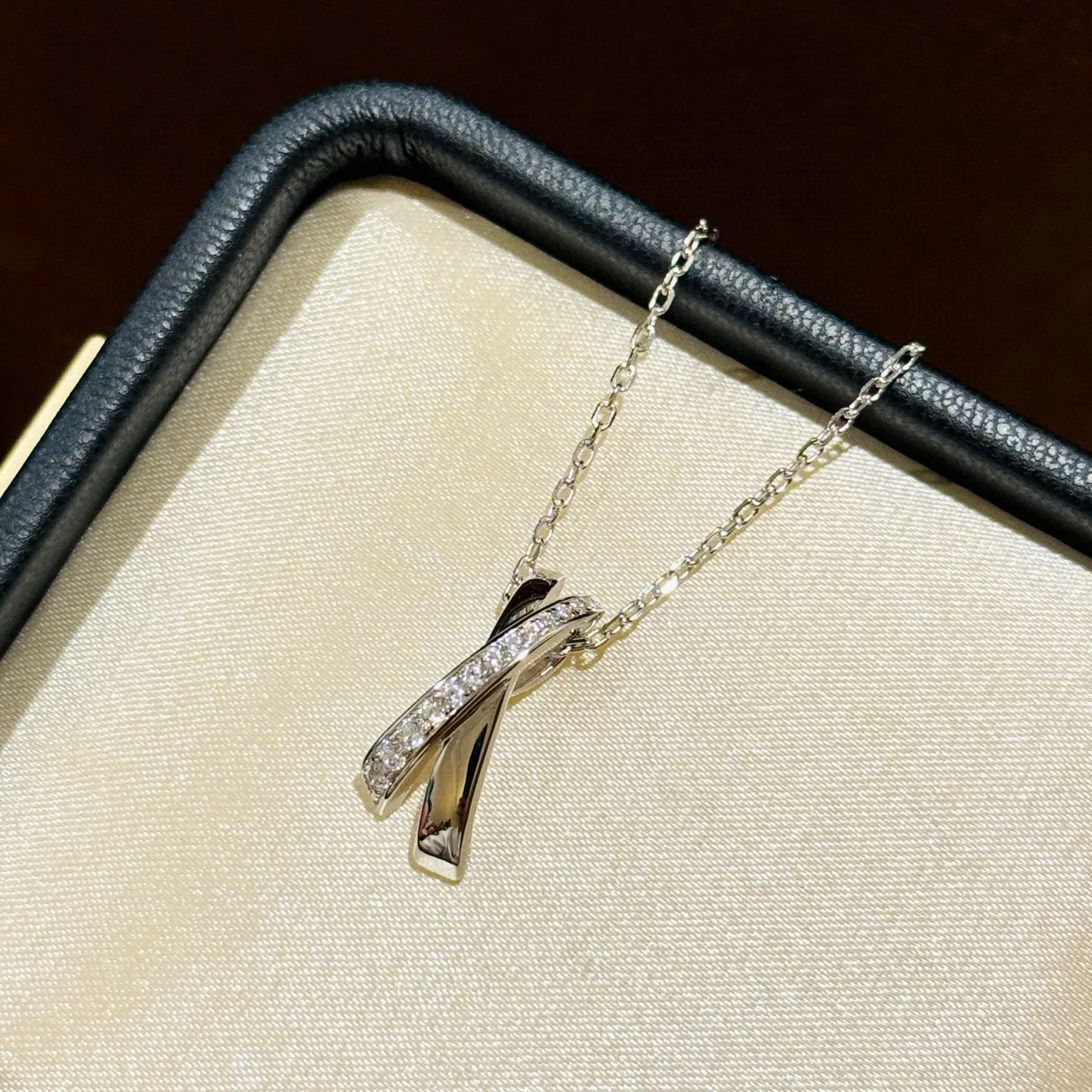 

100% 925 Sterling Silver Pave AAA Zircconia Cross Pandent Necklaces For Women Fine Jewelry