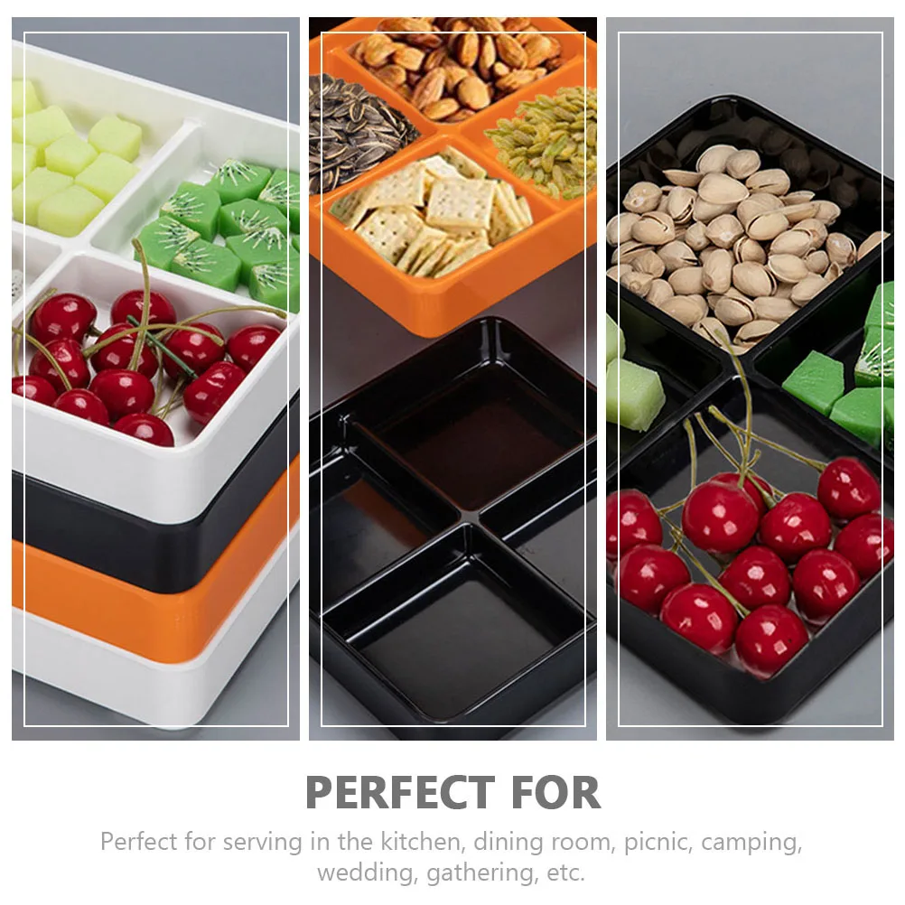 

Multi-grids Snack Plates Large Capacity Fruit Tray Serving Containers Food Storage Bowl Kitchen Bar Utensils Dry Fruits Dessert