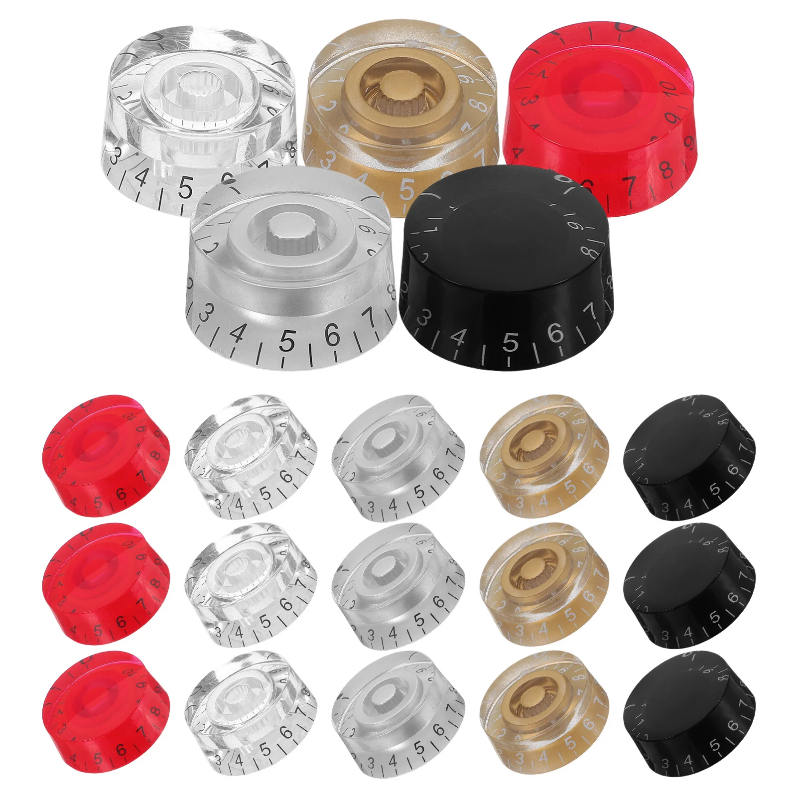

20Pcs Electric Guitar Control Knobs Volume Tone Adjustment Universal Replacement Parts Smooth Operation Stable