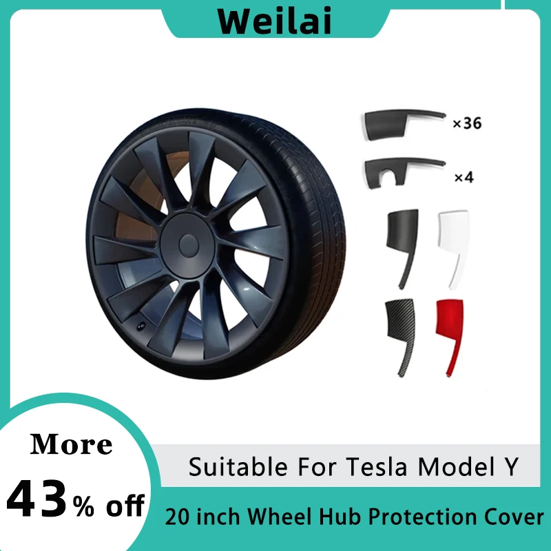 

For Tesla Model Y 20 Inch Hub Cap Patch Wheel Protectors ABS Hubcap Stickers Luminous Wheel Hub Cover Auto Exterior Accessories