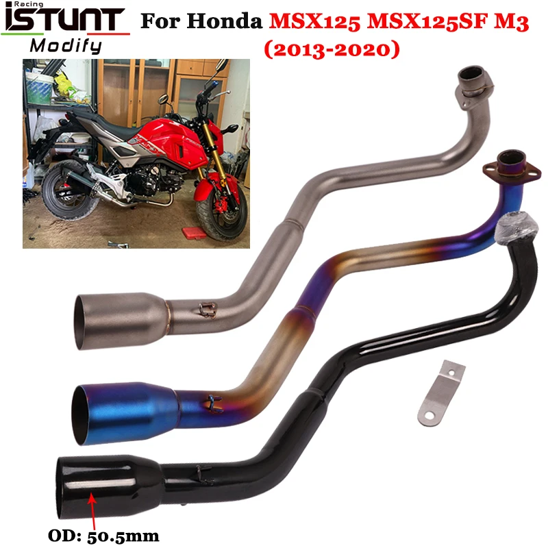 For Honda Grom125 MSX125 Grom MSX 125 125SF MSX125SF M3 2013-2020 Motorcycle Exhaust Escape Header Front Link Pipe 51mm Muffler