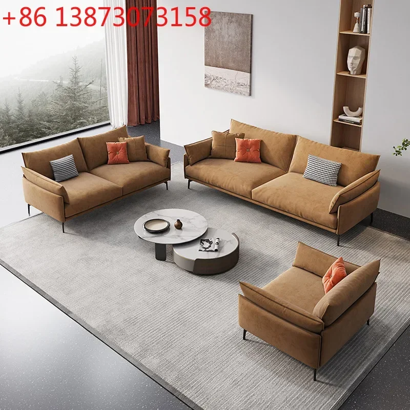 Light luxury technology fabric living room small apartment modern simple matte fabric sofa