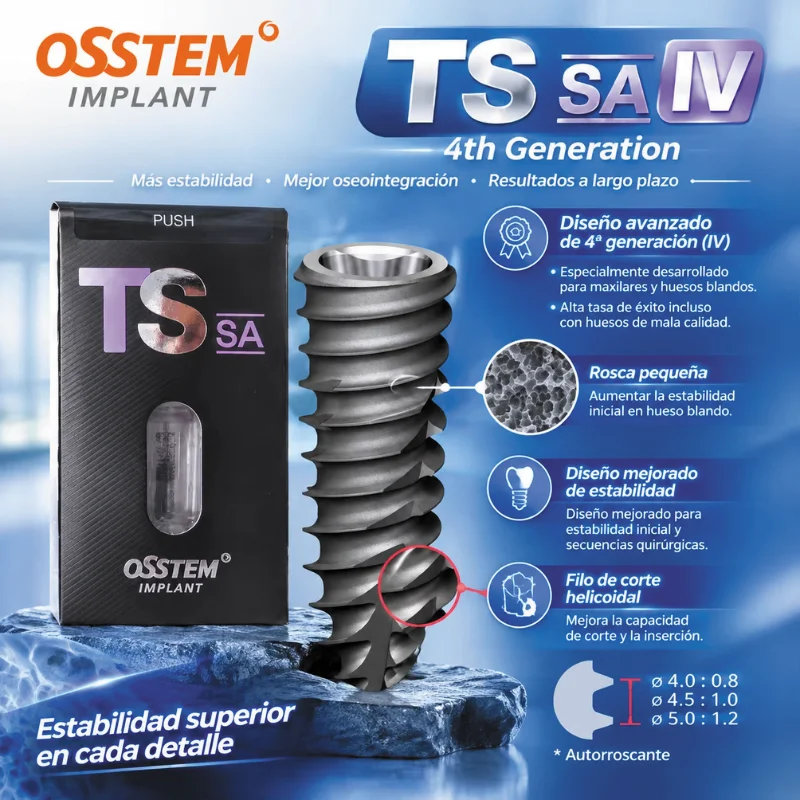 Osstem TS‑IV SA Dental Implant System Fixture For Maxillary Soft Bone Immediate Placement Dental Surgical Instrument Tools