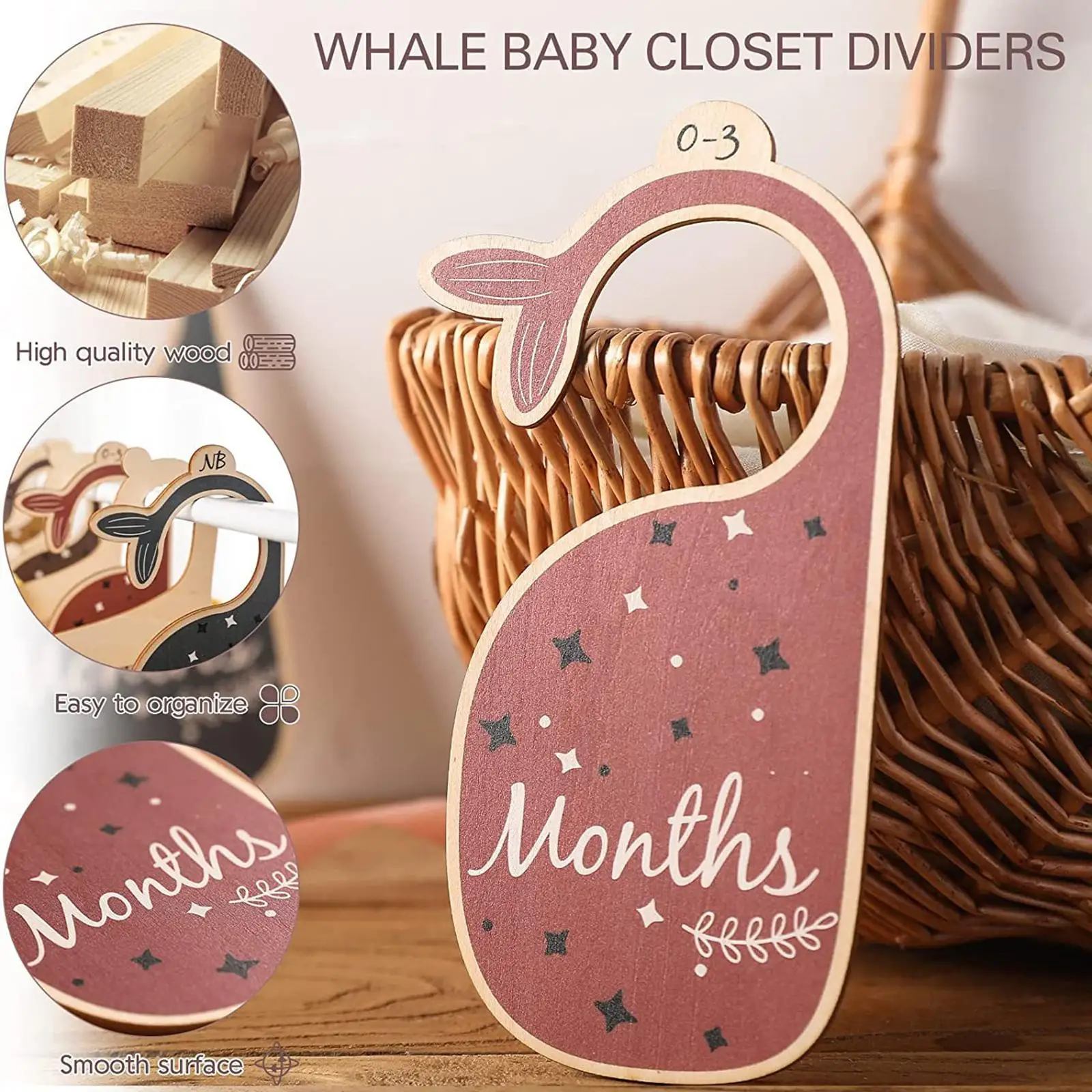 Baby Closet Divider Closet Size Dividers Baby Closet Organizer for Baby Girls Boys Nursery Decor Hanger Dividers