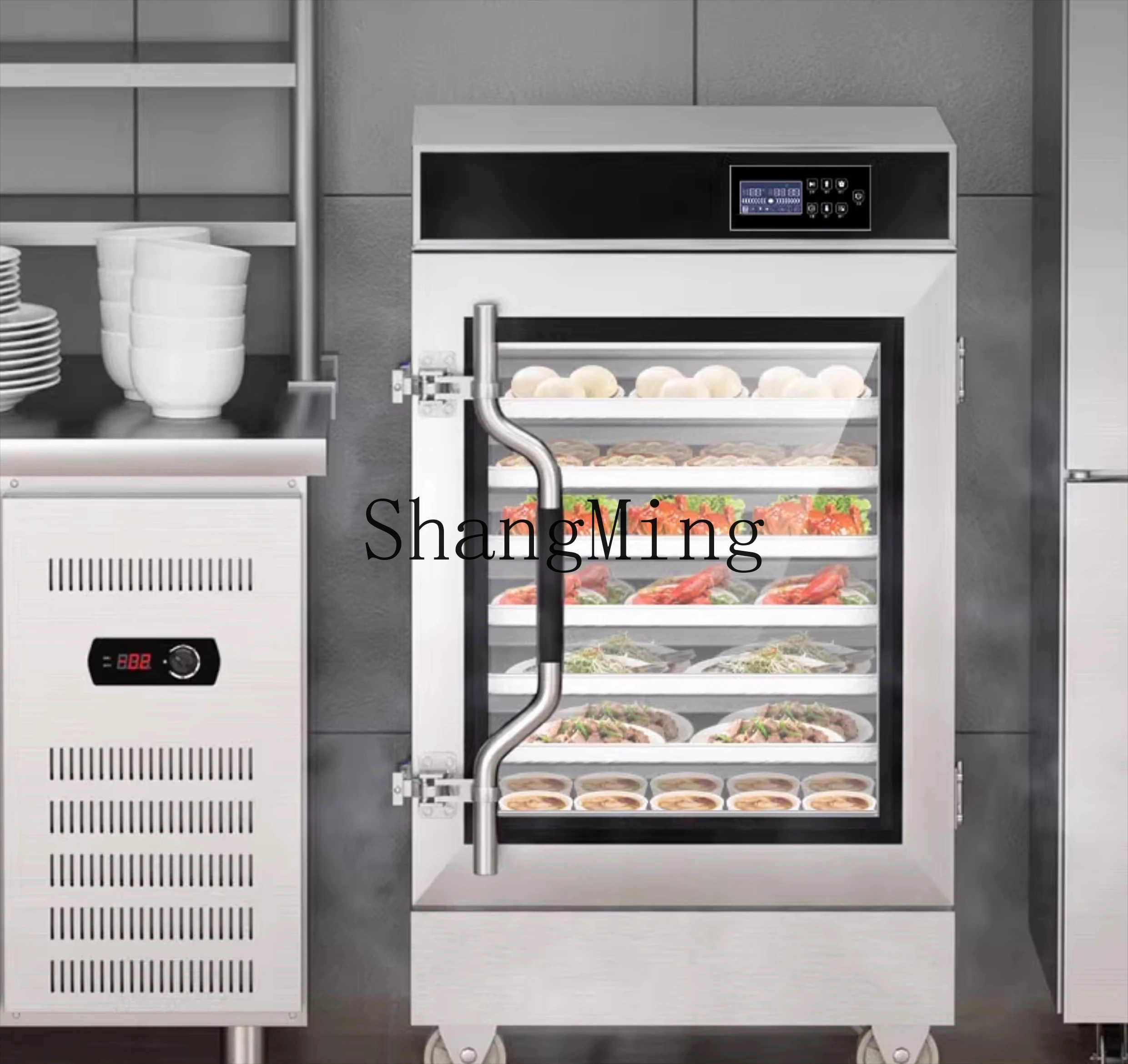 ZYY Piroscafo Elettrico Commerciale Piroscafo da Cucina Piccolo Armadietto per Vaporiera con Porta in Vetro