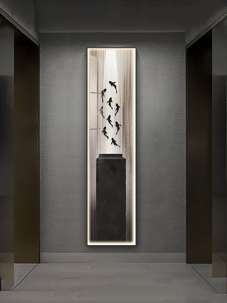 Simple Elegant High-end Luminous Hanging Painting Atmosphere Corridor Mural Lamp Modern Luxury Entrance Decorative Painting