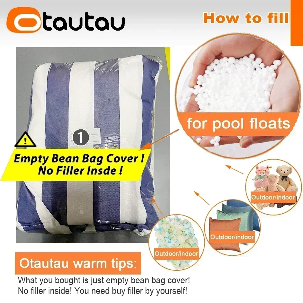 OTAUTAU Outdoor Swim Pool Floating Bean Bag Cover DD201【No Filler!Need Buy Filler By Yourself!】