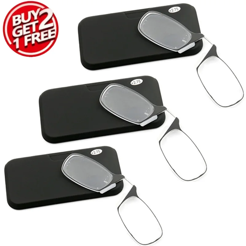 3PCS 3PCS Portable Legless Nose Clip on Portable Reading Glasses Men Women Rimless Mini Magnifying Presbyopic Eyewear Ultra-light - Aliexpress Deal