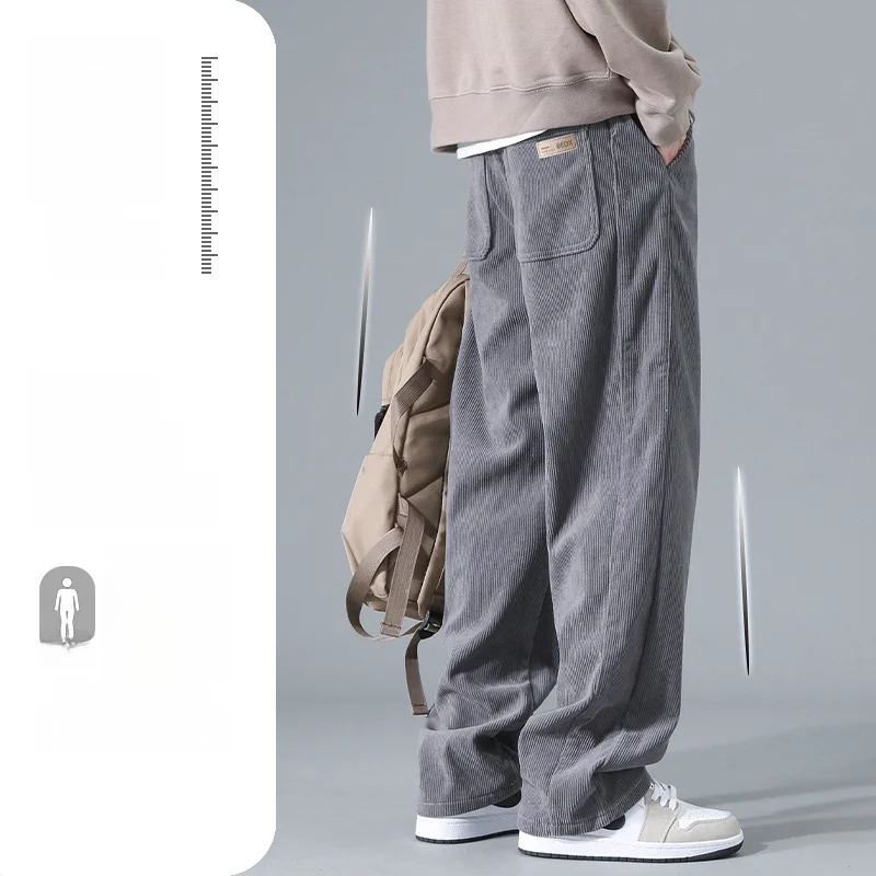Pantaloni da lavoro in velluto a coste Gamba dritta da uomo Retro Casual Cool American Sle Youth Pantaloni Autunno Inverno Pantaloni lunghi Vestibilità ampia