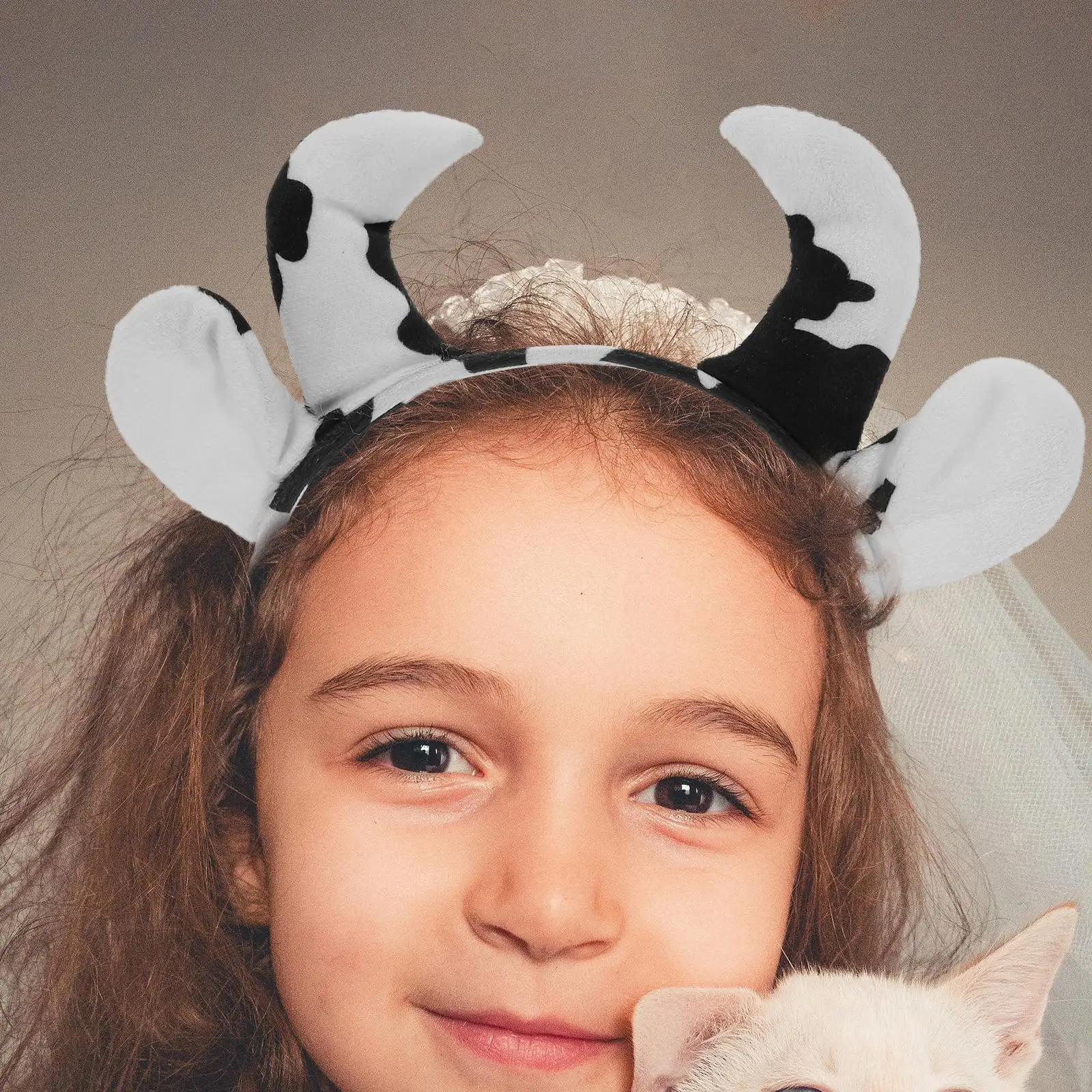 Orelha de vaca cocar traje bandana orelhas headdress bandana cosplay headbands para mulheres dos desenhos animados halloween bonito acessórios