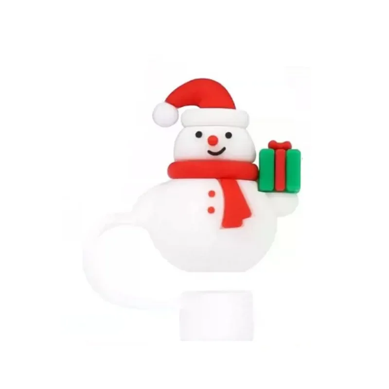 Christmas Cup Straw Dust Cap Glass Straw Stopper 10mm Cover for Stanley Universal Water Bottle Holiday Party Drink Accessories