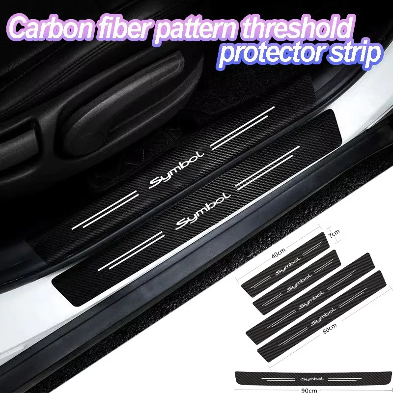 Car Door Threshold Sill Anti Scratch Protective Stickers Rear Trunk Bumper Guard Decals For Renault Symbol Interior Accessories