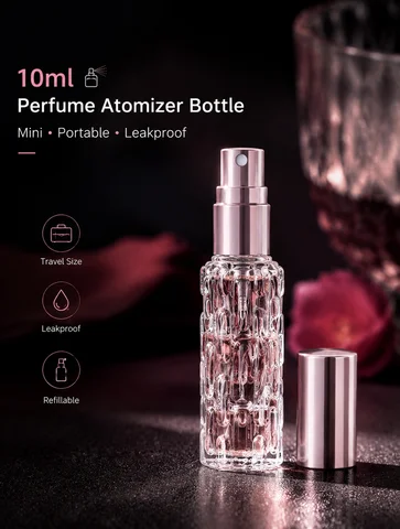 10ml Mini Cam Parfüm Atomizeri Taşınabilir Seyahat Sprey Şişesi, Kokulu Yağlar ve Esanslar için Doldurulabilir İnce Sis, Sızdırmaz