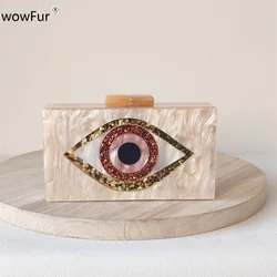 Beige Cartoon Evil Eye Luxury Clutch Bag Casual Banquet Shoulder Party Wedding Women's Purses And Handbags Designer Evening Flap