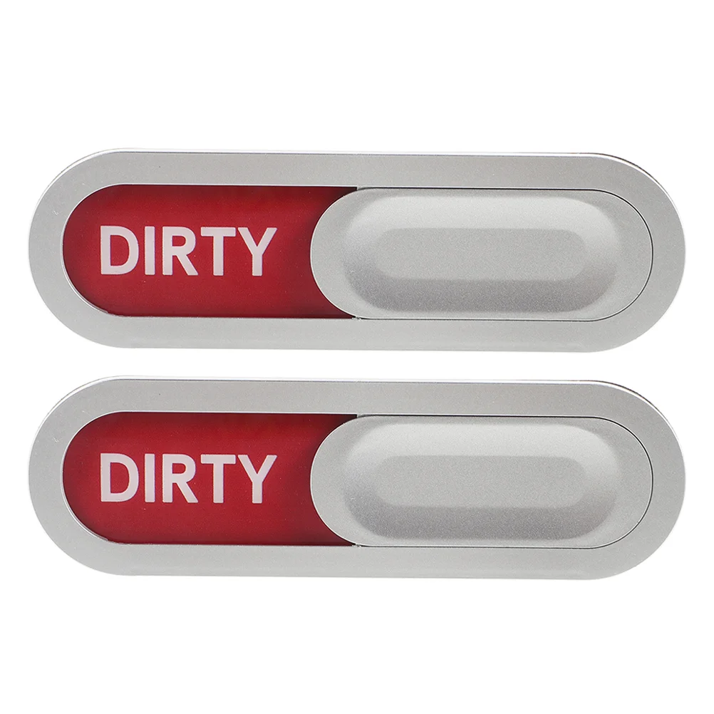 2 Pcs Dishwasher Sign Clean Dirty Magnet Kitchen Stickers Non Magnetic Fridge Magnets