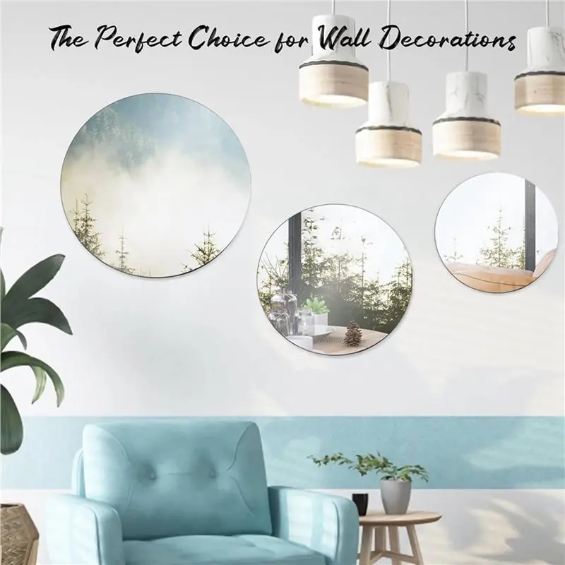 24Pcs 12 Inch Round Mirrors For Centerpieces For Tables, Round Mirrors Trays Plates For Centerpieces