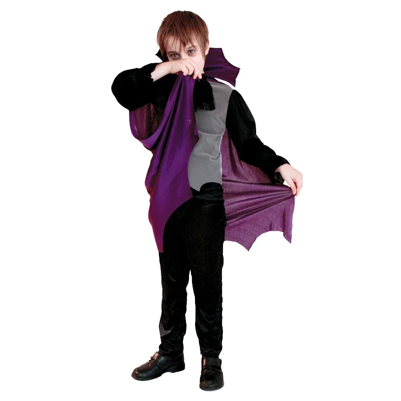Halloween Vampire Cosplay Costume for Kids Carnival Party Dress Up Outfit Children Role Play Vampiran^0*l