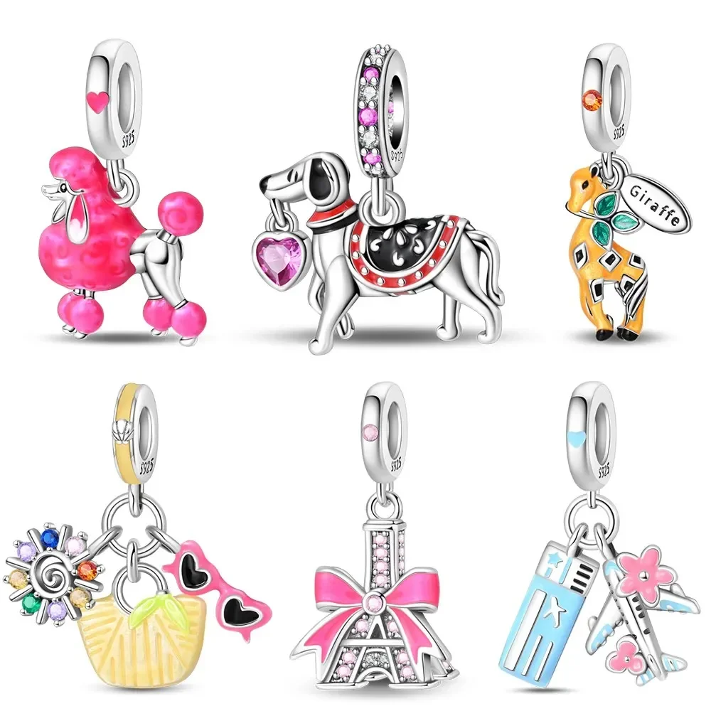 Dog Pendant Silver Colors for Charms Silver Colors Original Bracelet for Jewelry Making
