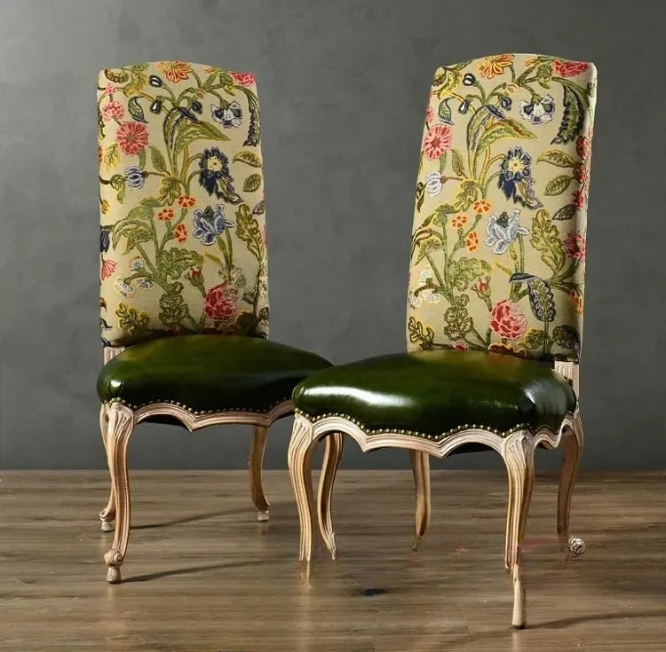 Американский кантри из цельного дерева без подлокотников Европейский ретро обеденный стол и стулья Кафе Отель кабинет ресторанный стул